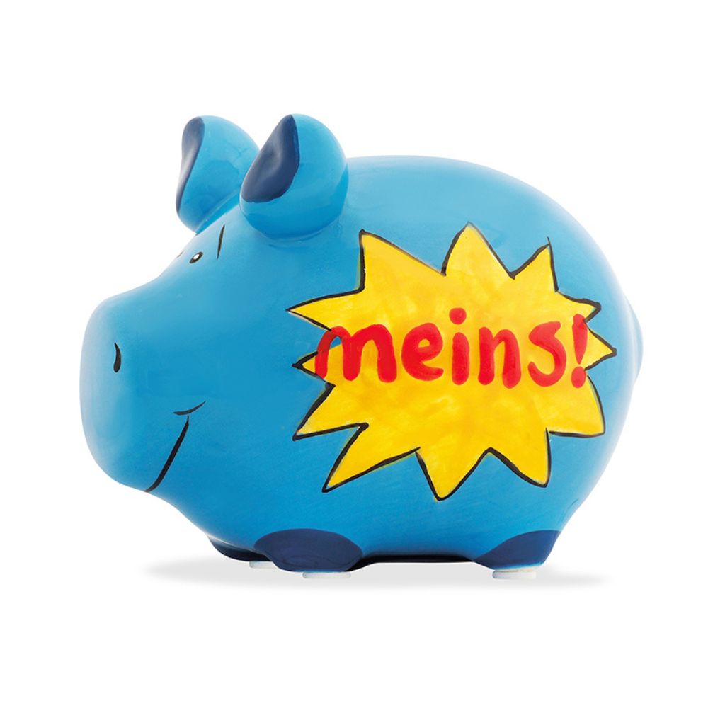 Sparschwein Company Meins salvadanaio piccolo blu regalo