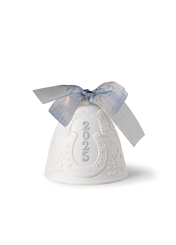 Lladró Campana Natale 2025 Blu ornamento porcellana opaca