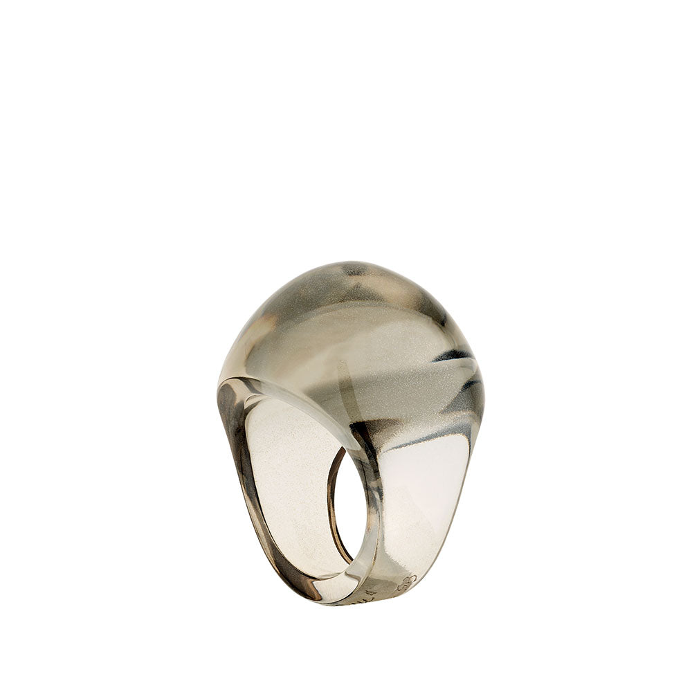 Lalique Cabochon anello cristallo incolore misura 52