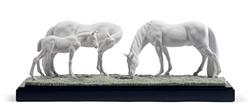 Lladró Alta Porcellana Cavalli nel Prato scultura cavalli
