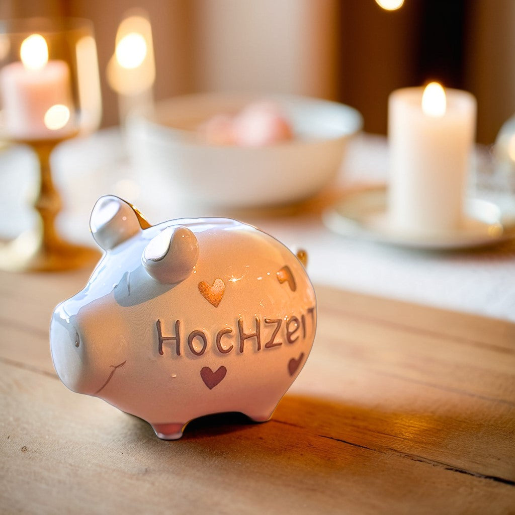 Sparschwein Company Kleinschweine Hochzeit salvadanaio ceramica oro