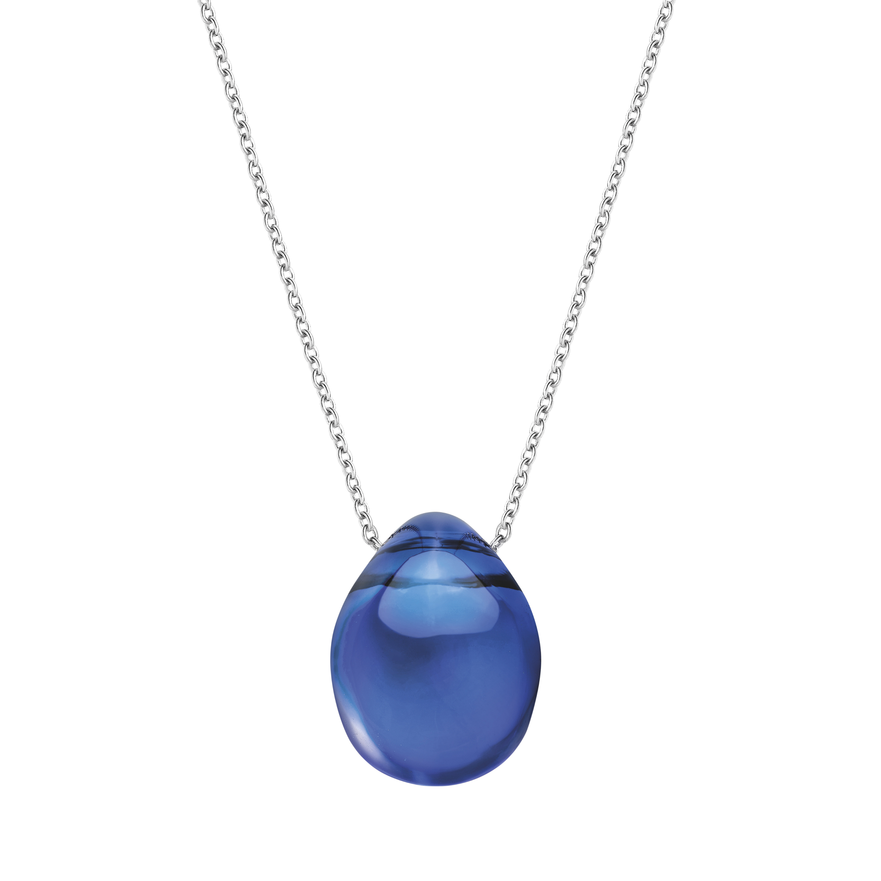Lalique Cabochon Pendente Cristallo Blu Cap-Ferrat