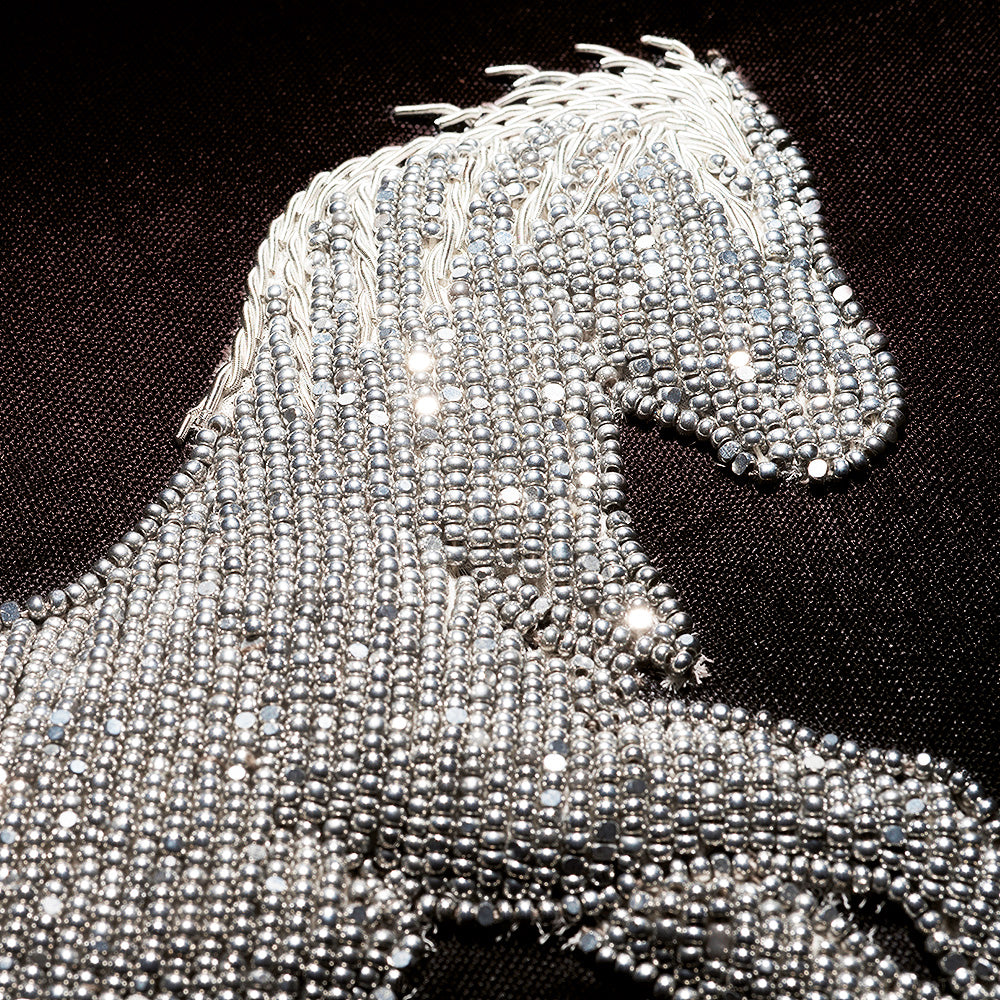 Lalique Cheval Debout Cuscino perline misura unica