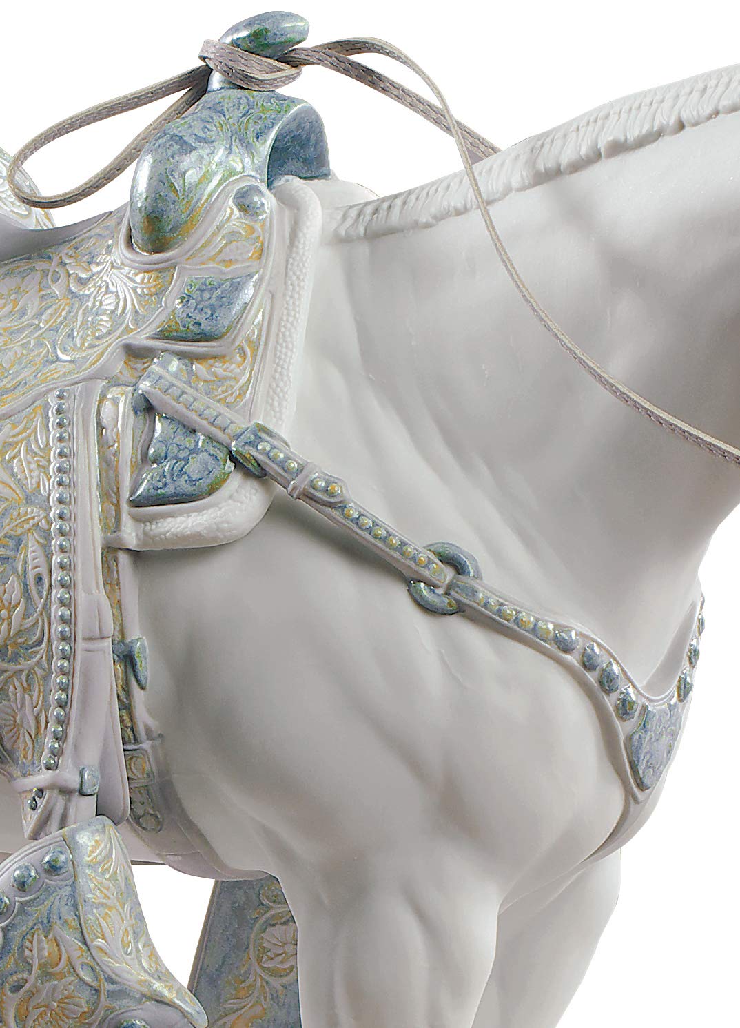 Lladró Alta Porcellana Quarter Horse bianco scultura cavallo