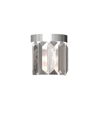 Lalique Serene applique parete 5 prismi cristallo rotonda nichel