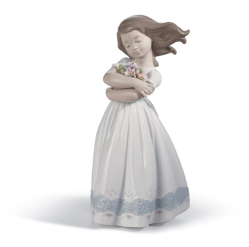 Lladró Sculture Bimba Tenera Innocenza figurina fiori porcellana