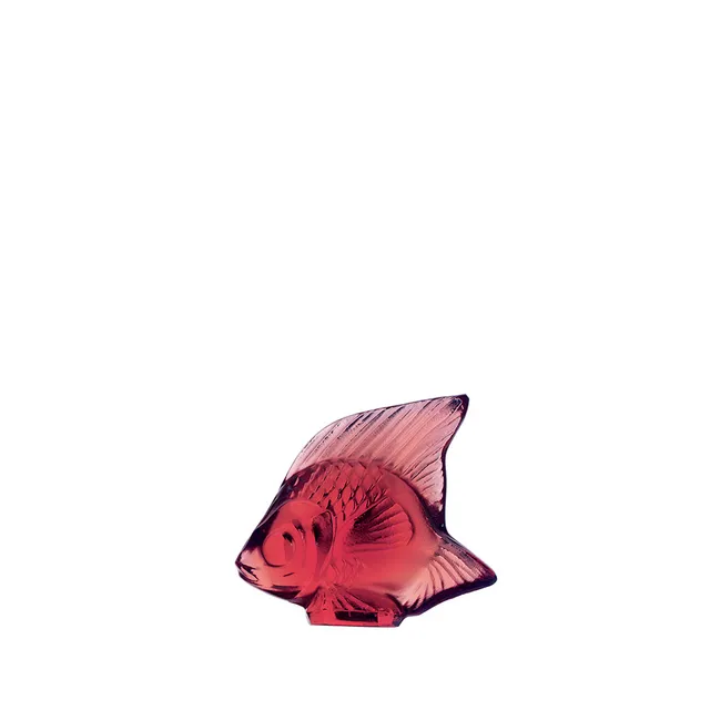 Lalique Fish S scultura pesce cristallo rosso oro