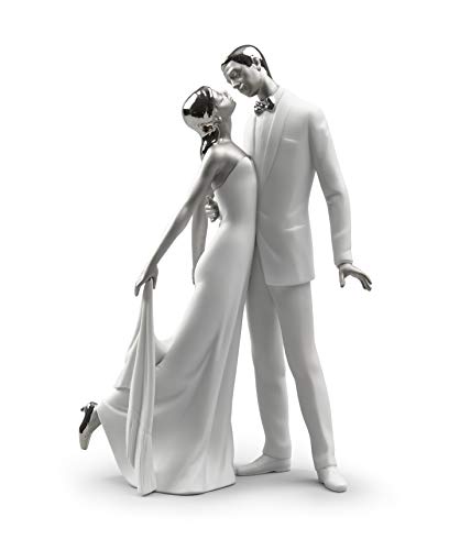 Lladró Sculture Coppia Felice Anniversario Figurina Lustro Argento