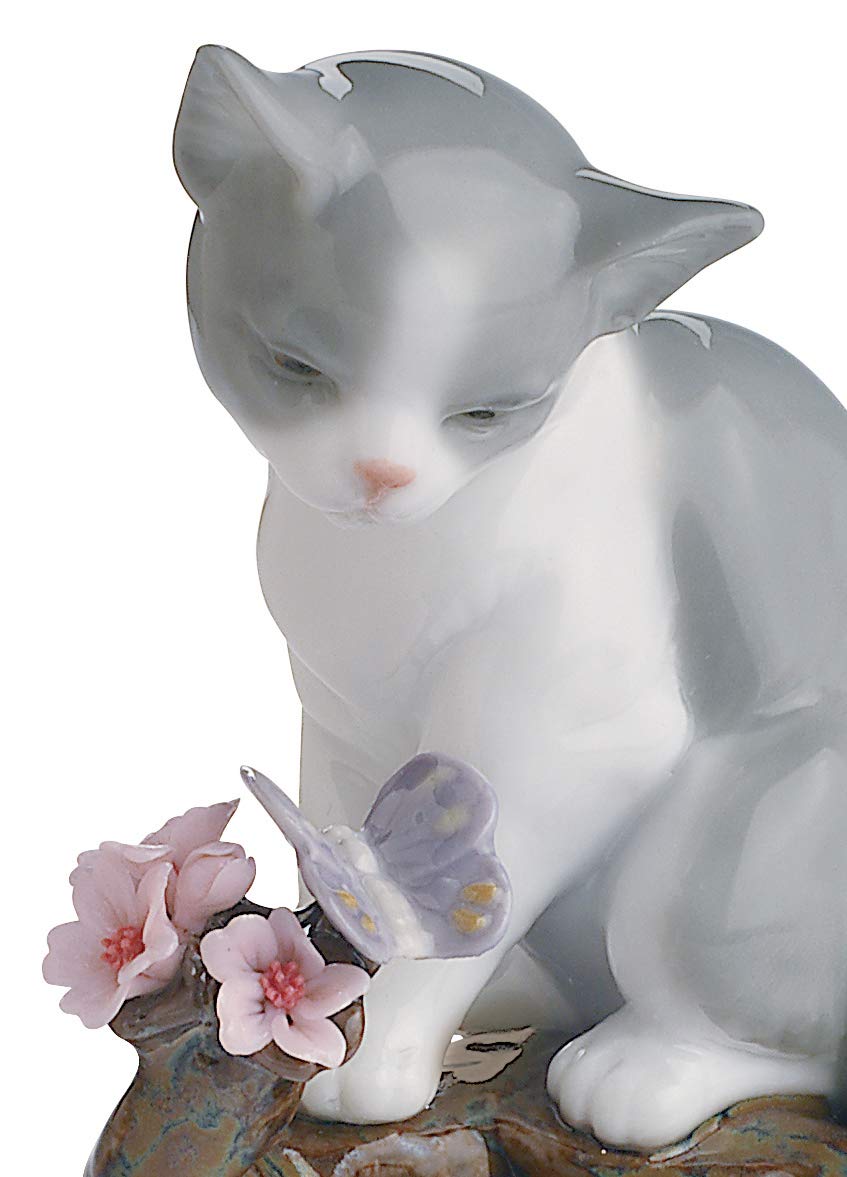 Lladró Sculture Stagione Fiorita gatto figurina porcellana