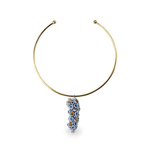 Lladró Coral Reef Collana Porcellana Azzurro e Oro