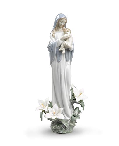 Lladró Sculture Madonna dei Fiori Statuetta Porcellana