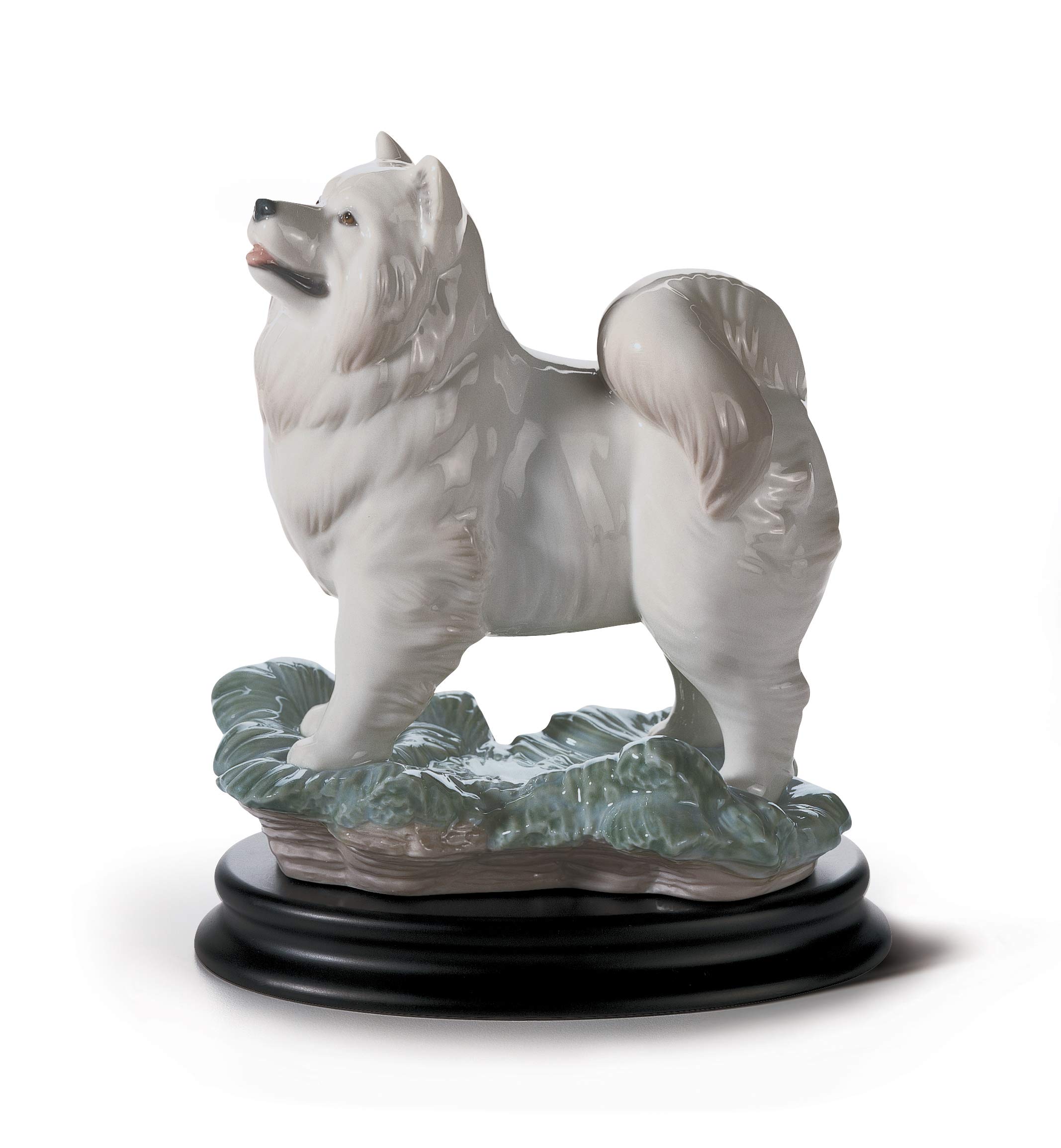 Lladró Sculture Cane figurina porcellana bianco grigio