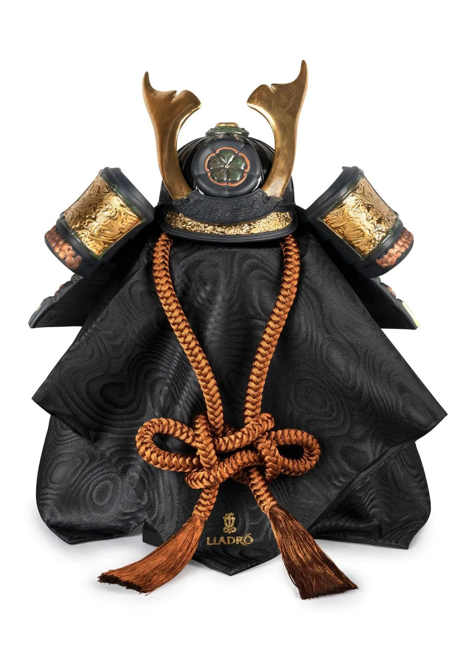 Lladró Sculture Casco Samurai figura arancione