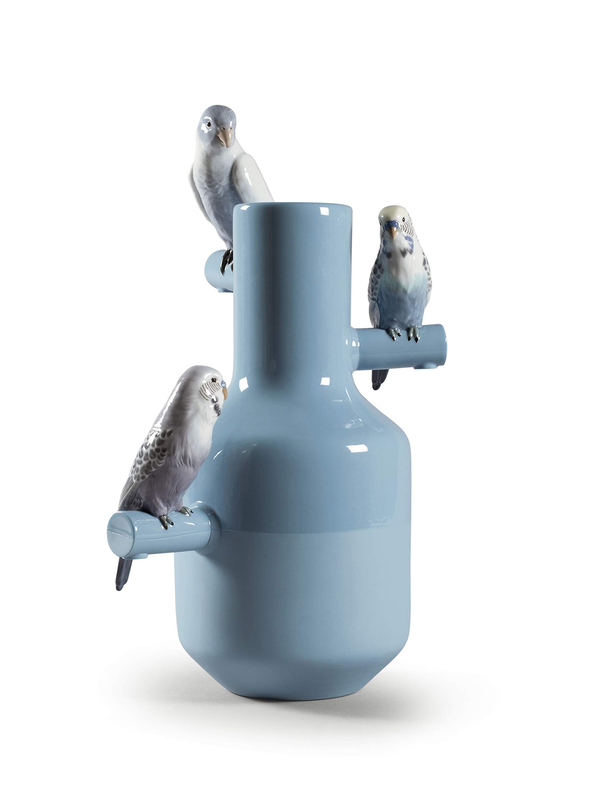 Lladró Parrot Parade vaso porcellana turchese fatto a mano
