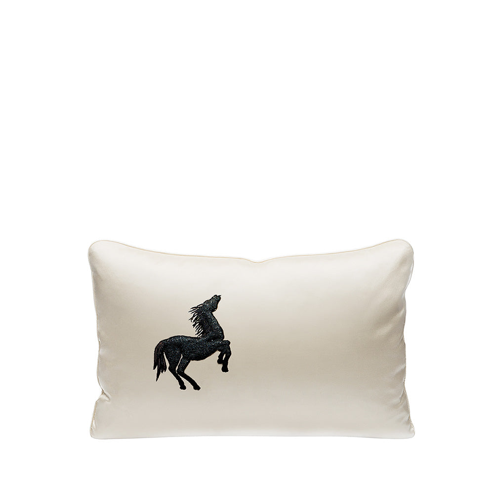 Lalique Cheval Bondissant cuscino perline cavallo unica divano