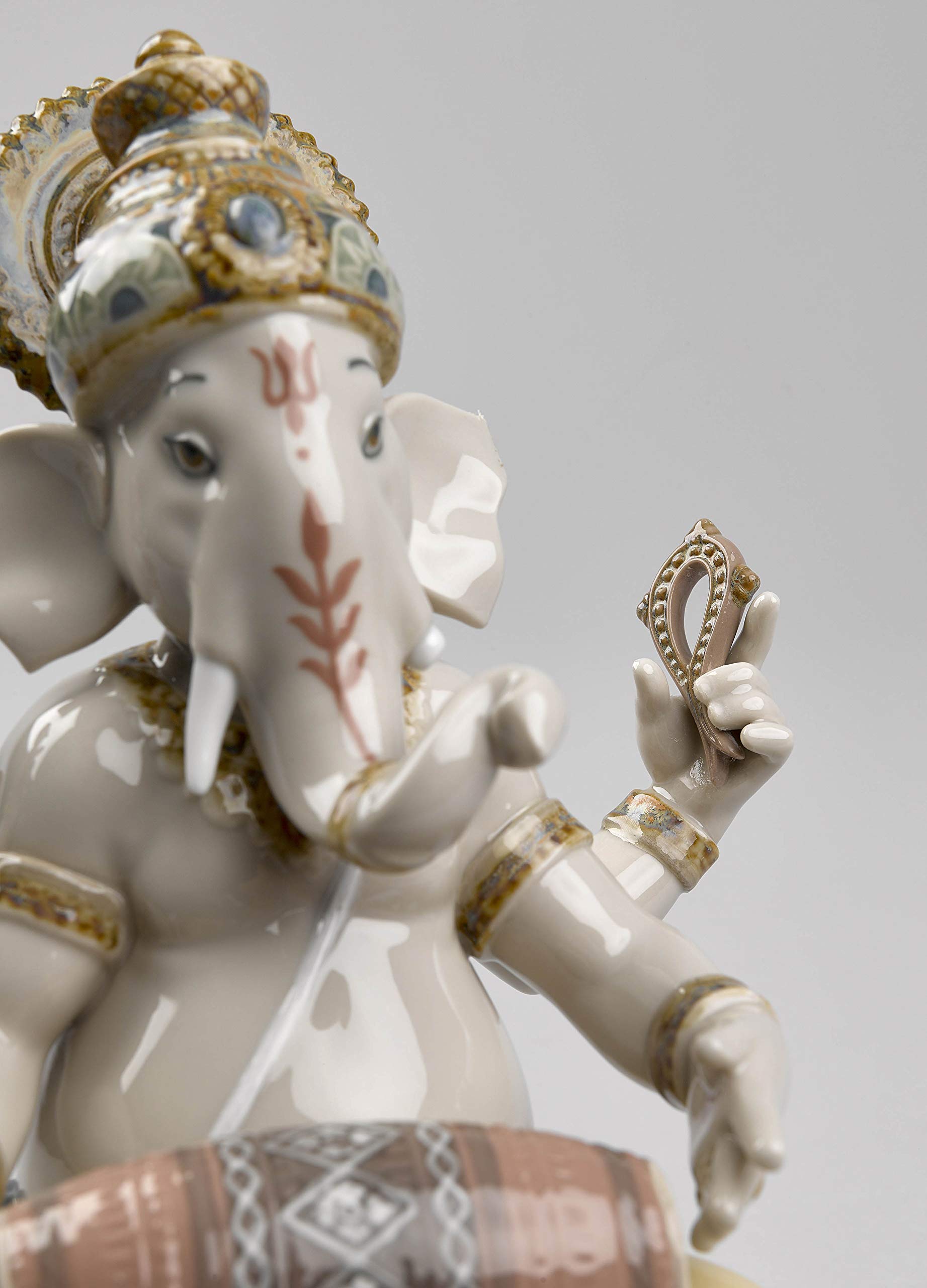 Lladró Sculture Ganesha con Mridangam statuetta porcellana