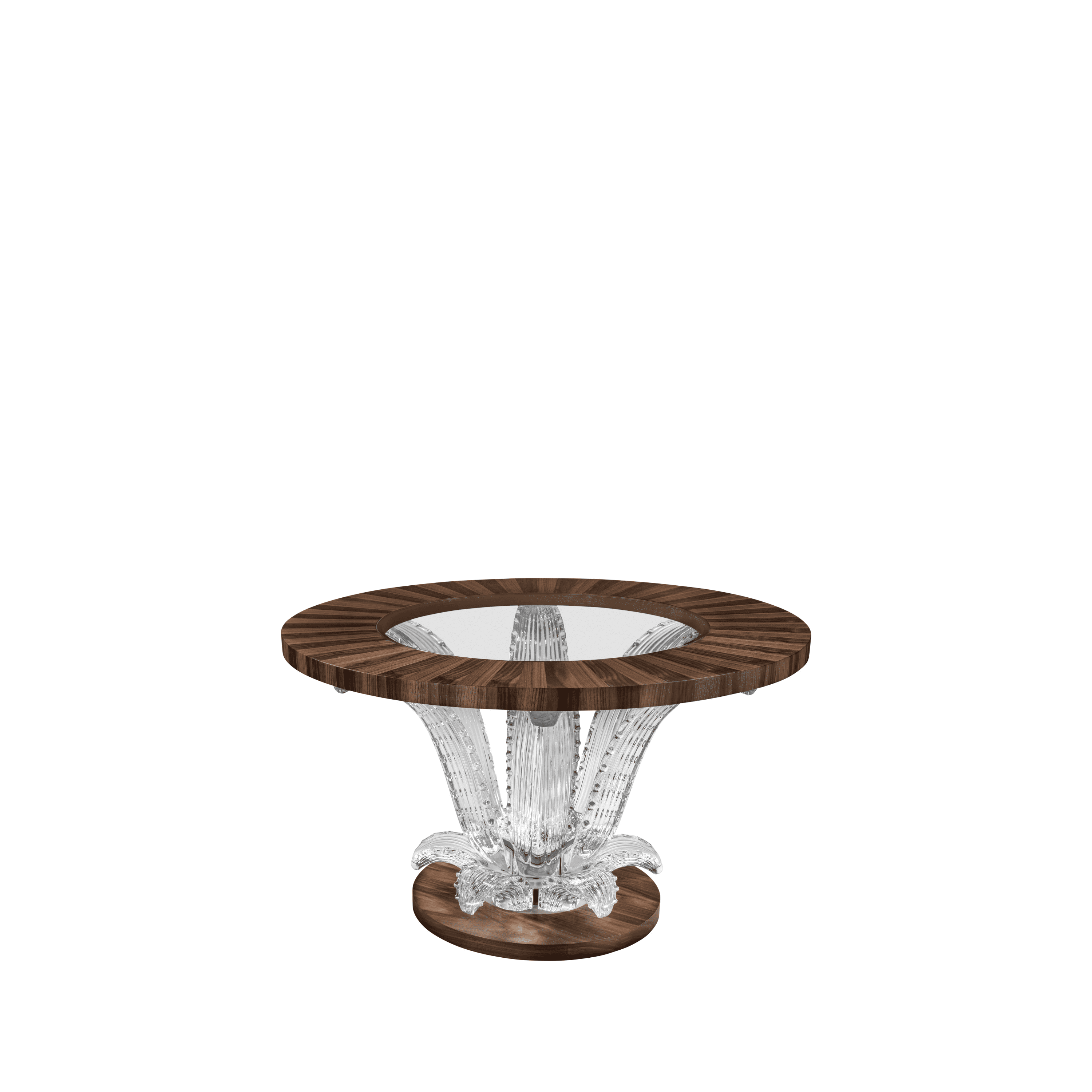 René Lalique Cactus tavolino noce M con vetro