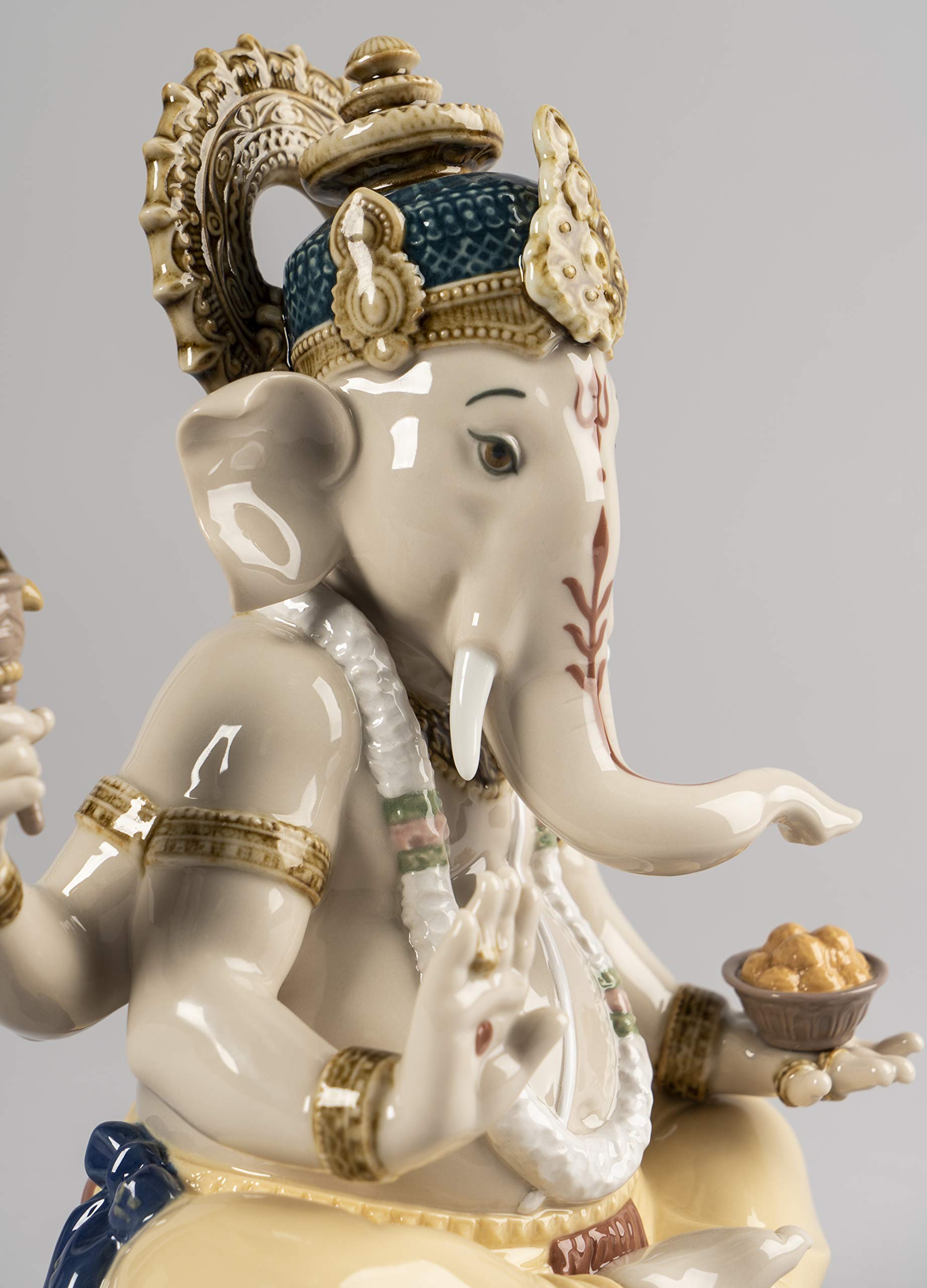 Lladró Alta Porcellana Lord Ganesha scultura divinità indiana