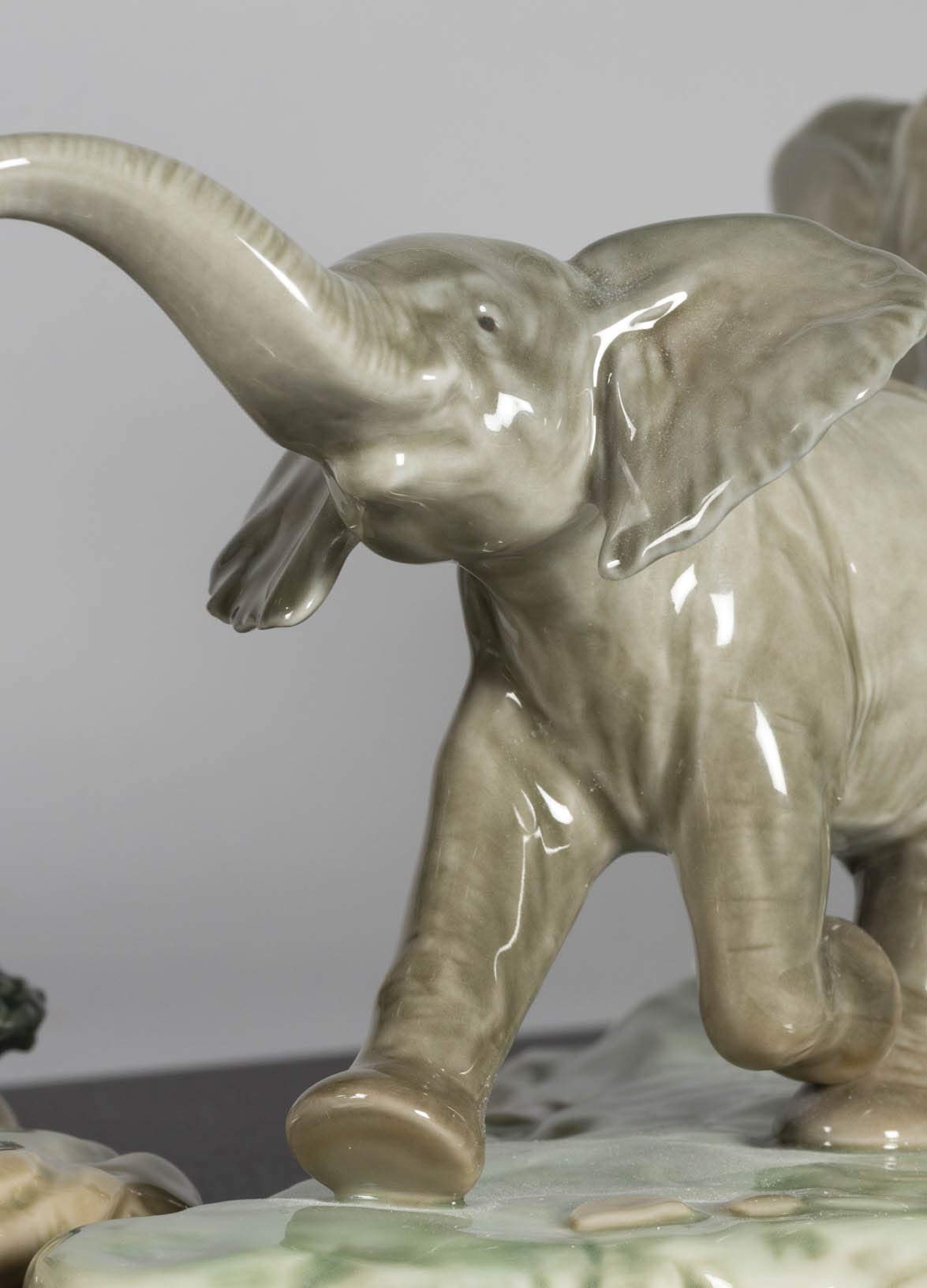 Lladró Seguiamo i Tuoi Passi Scultura Elefanti Porcellana
