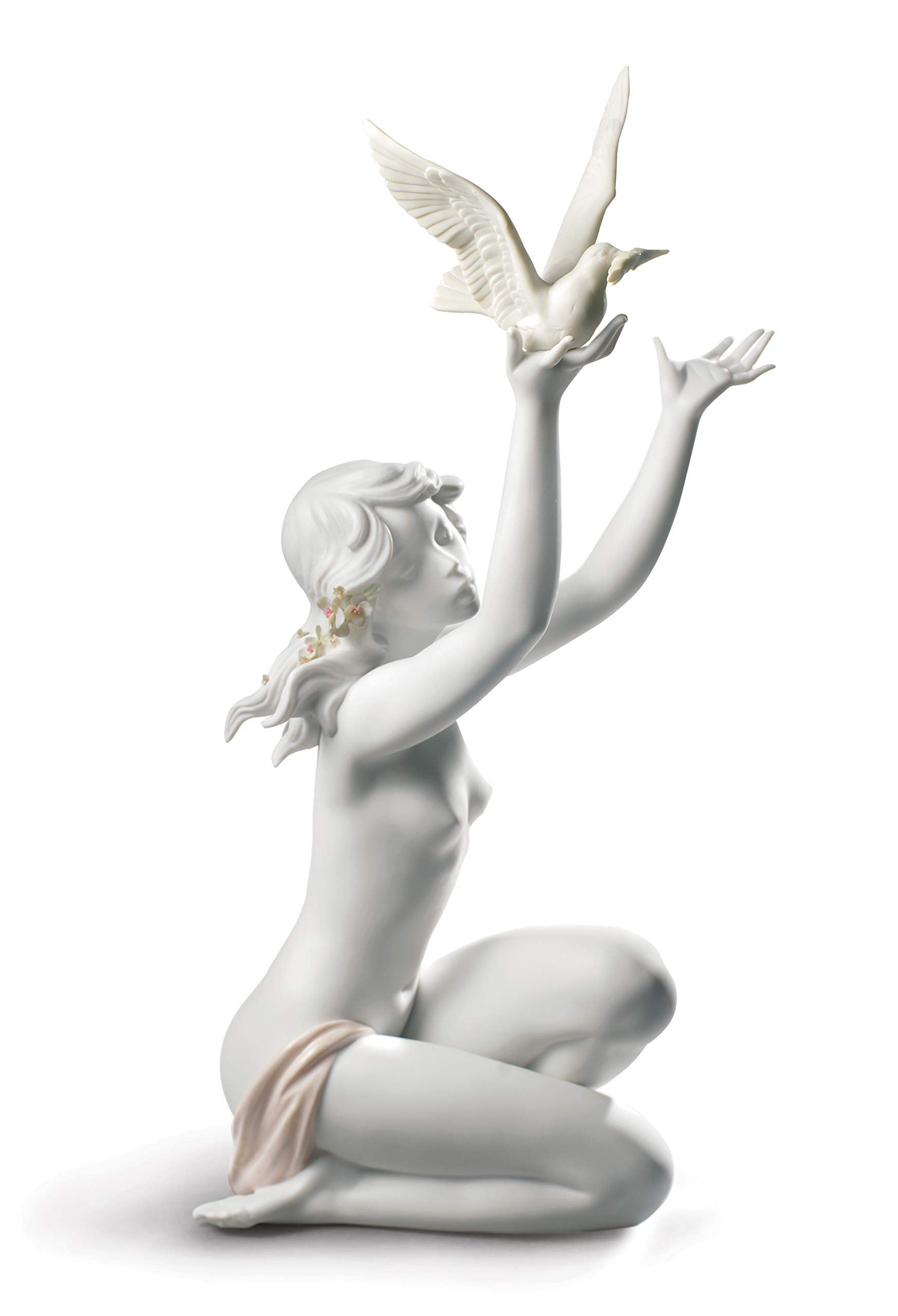 Lladró Sculture Donna Nudo con Colomba statua porcellana bianca