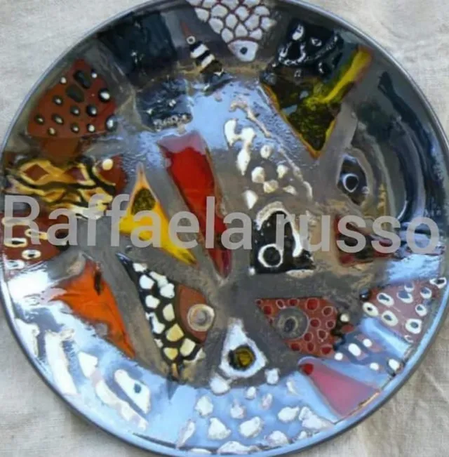 Raffaela Russo Arredo 10 piatto ceramica decorativo dipinto a mano