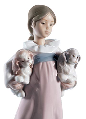 Lladró Sculture Bimba con Cuccioli figurina porcellana