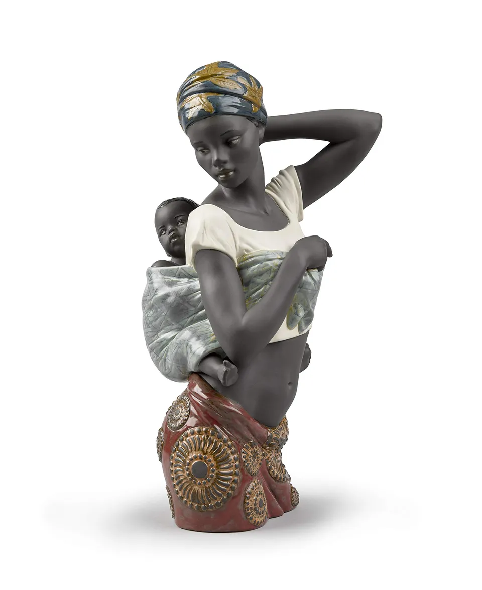 Lladró Sculture Sapore Africano figurina madre porcellana