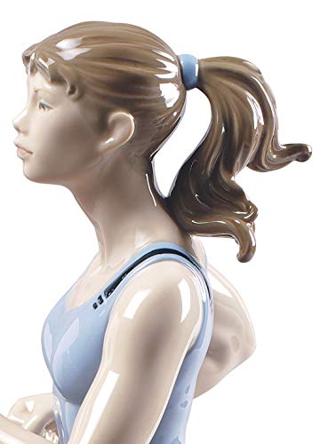 Lladró Sculture Running Donna Blu in Porcellana Sportiva