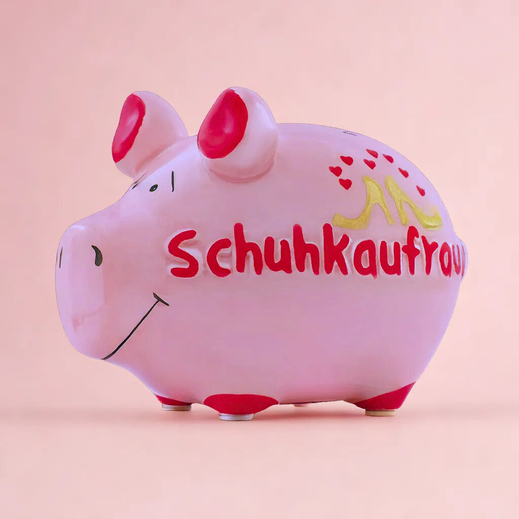 Sparschwein Company Schuhkaufrausch Salvadanaio piccolo rosa