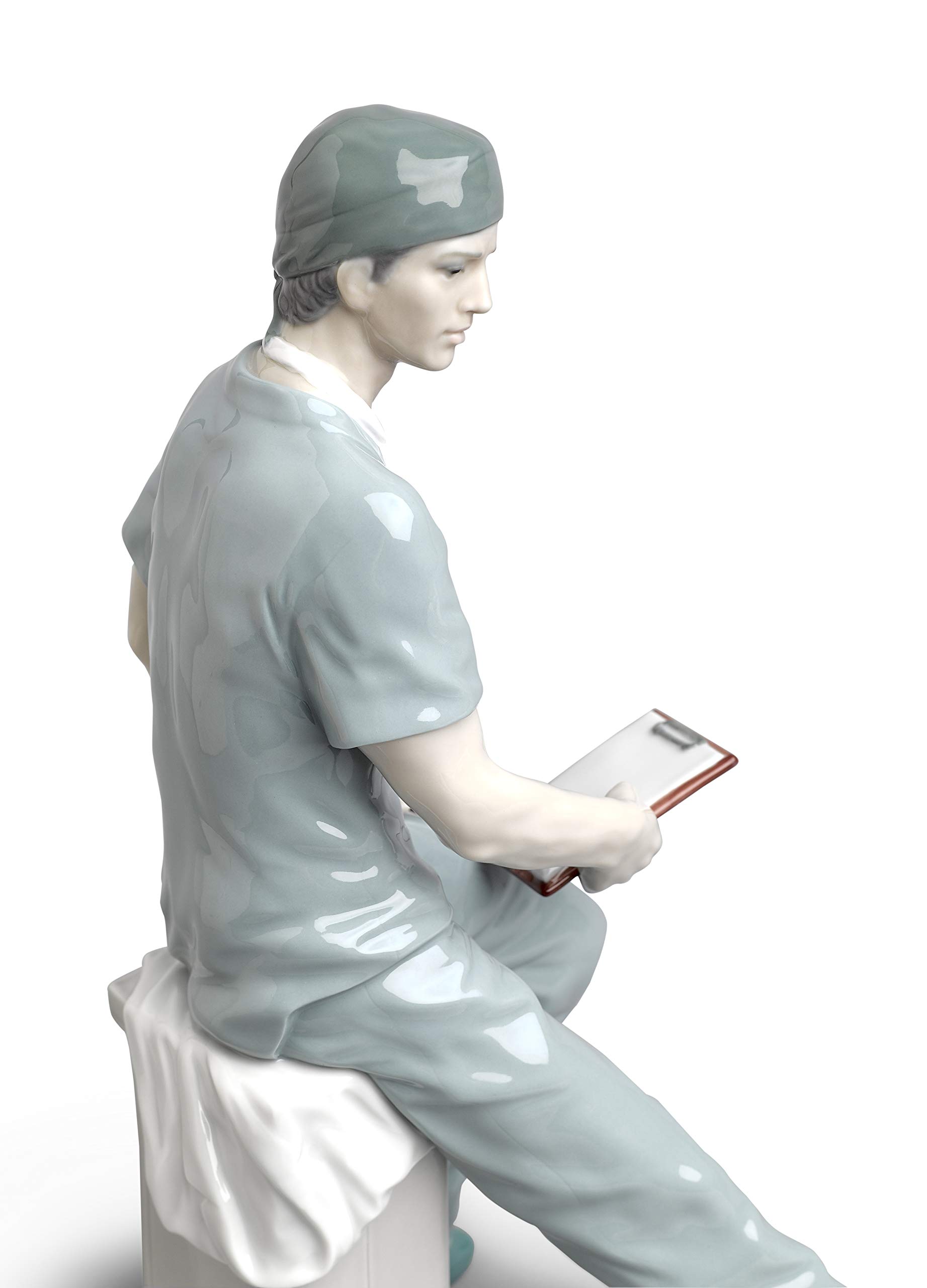 Lladró Sculture Chirurgo figura medico porcellana verde
