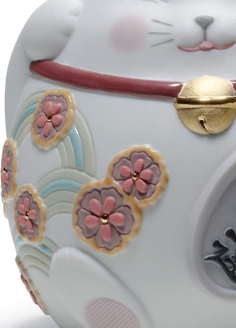 Lladró Sculture Maneki Neko I figurina gatto fortunato