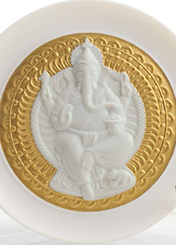 Lladró Piatto Lord Ganesha Porcellana Oro Lustro