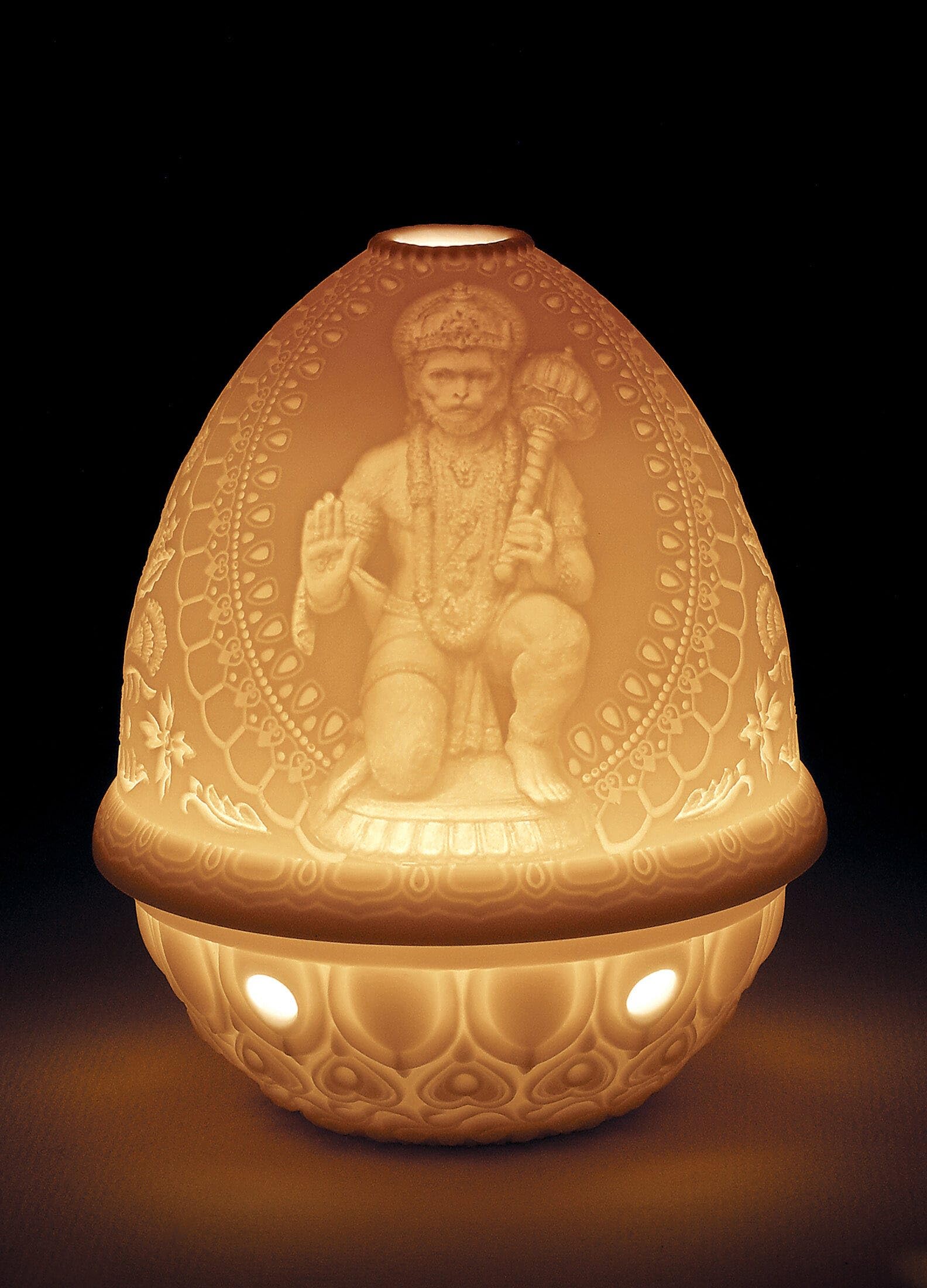 Lladró Hanuman litofania in porcellana iconografia indiana