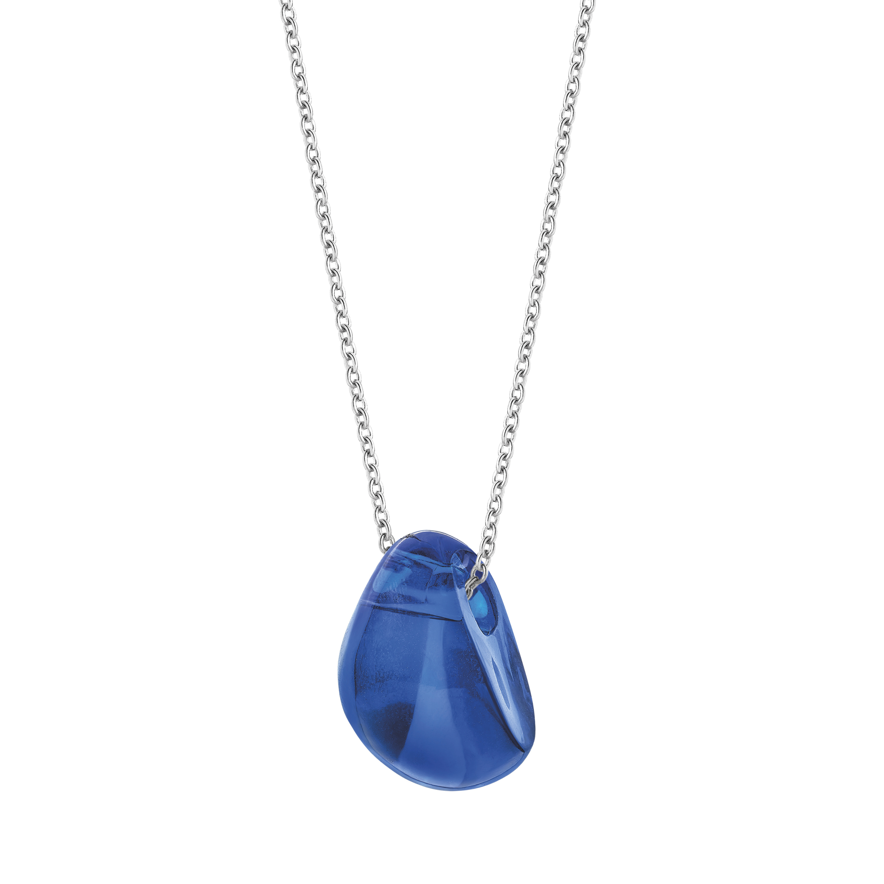Lalique Cabochon Pendente Cristallo Blu Cap-Ferrat