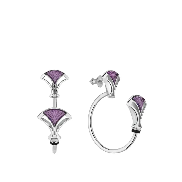 Lalique Larcade orecchini cerchio argento viola