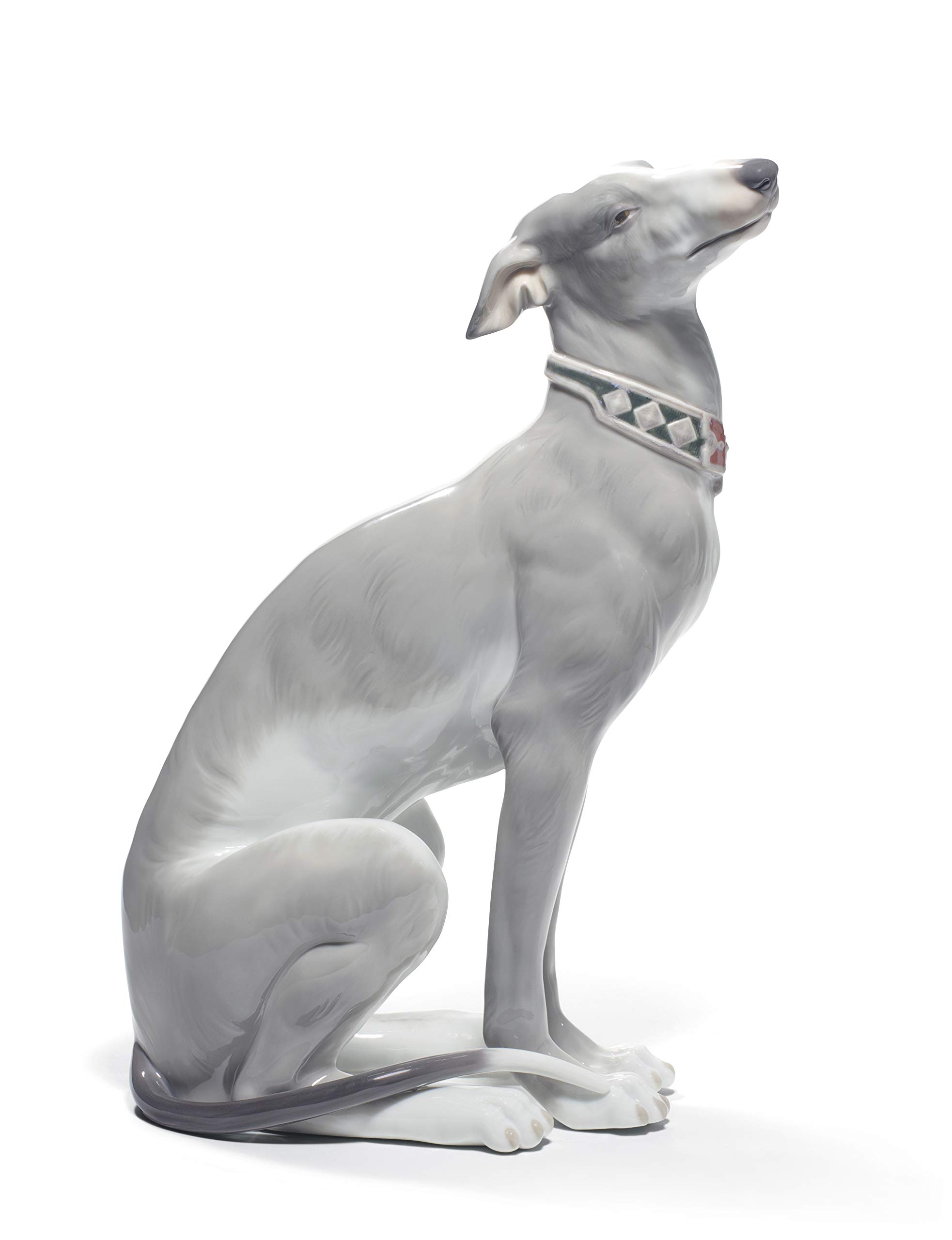 Lladró Sculture Levriero Attento figurina porcellana cane whippet