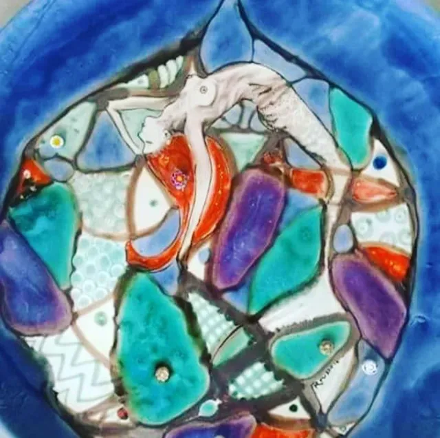 Raffaela Russo Arredo Piatto in ceramica 01 dipinto a mano