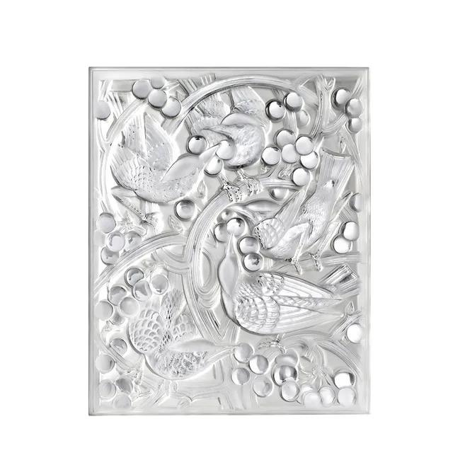 Lalique Merles et Raisins pannello vetro pressato incolore