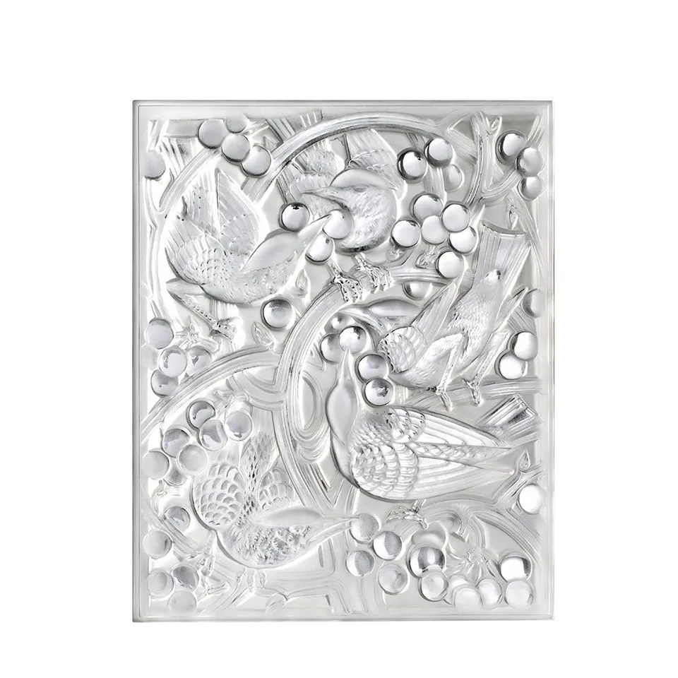 Lalique Merles et Raisins pannello vetro pressato incolore