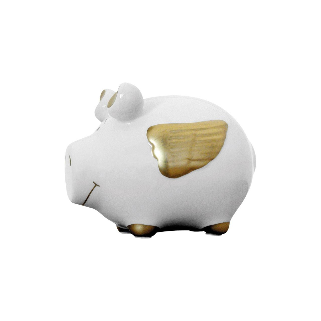 Sparschwein Company Kleinschweine Engelschwein salvadanaio bianco oro