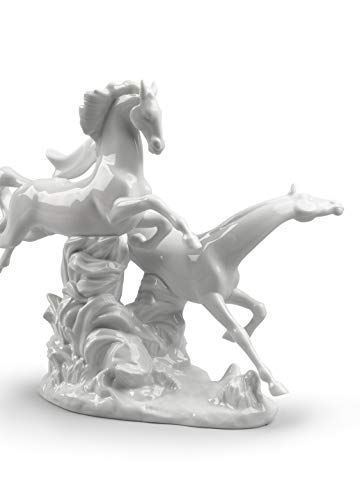 Lladró Cavalli figurina porcellana bianca galoppo