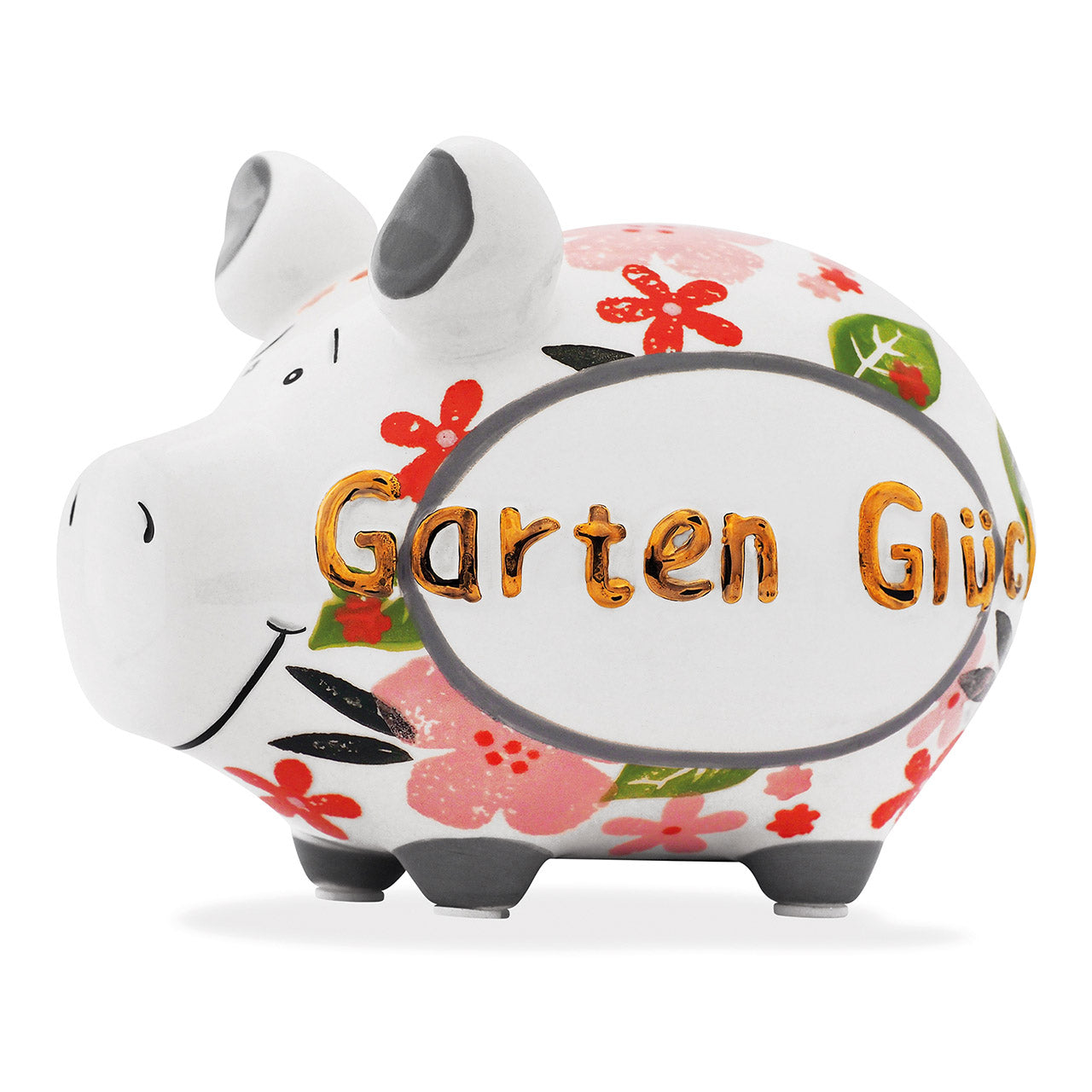 Sparschwein Company Garten Glück salvadanaio maiale piccolo fiori