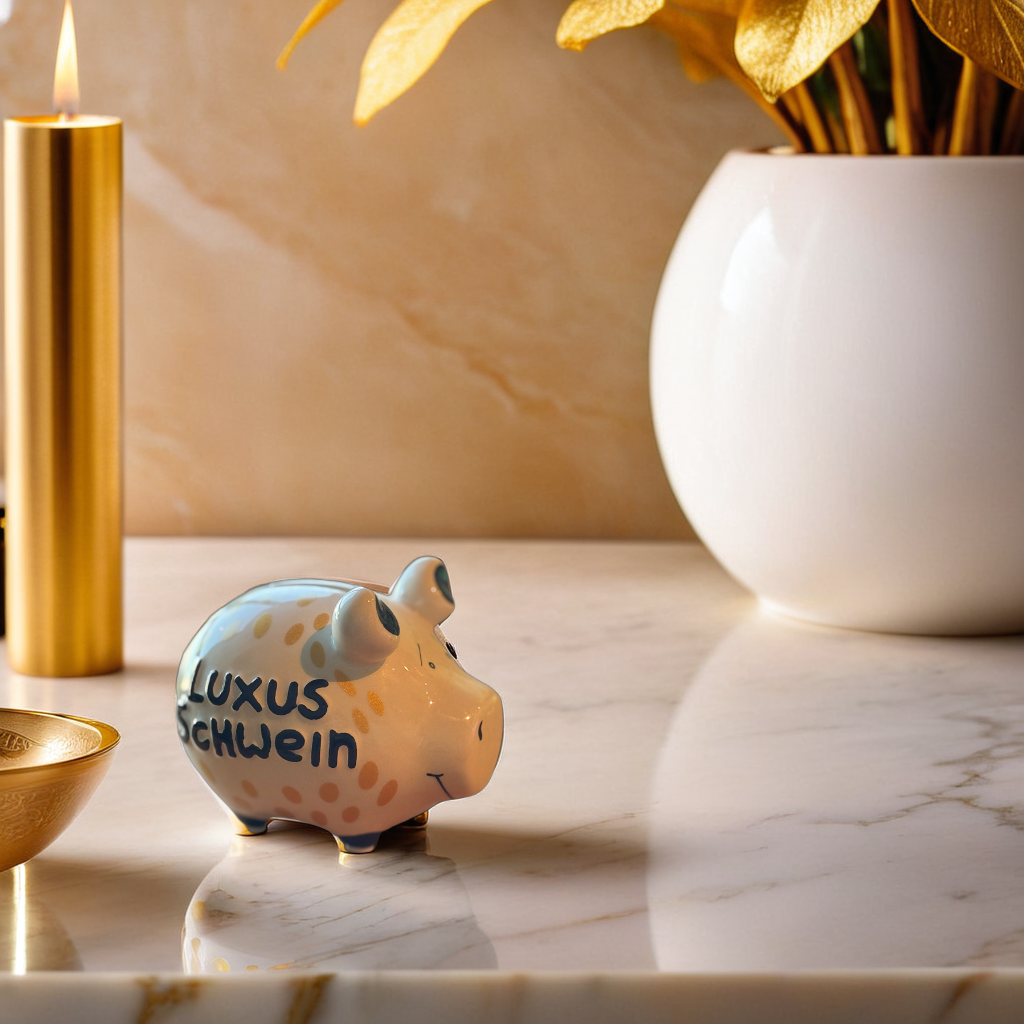 Sparschwein Company Luxus Schwein salvadanaio maialino piccolo bianco oro