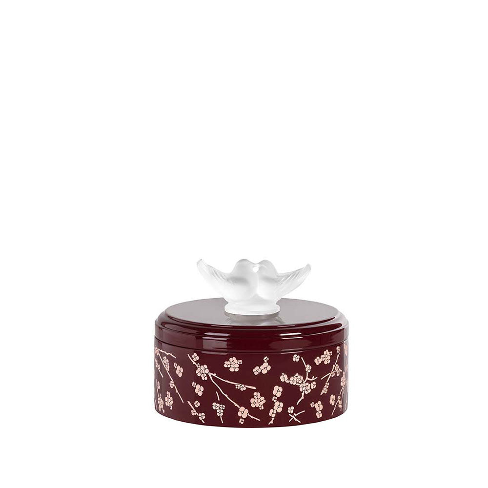 René Lalique Fleurs de Cerisier scatola S legno bordeaux