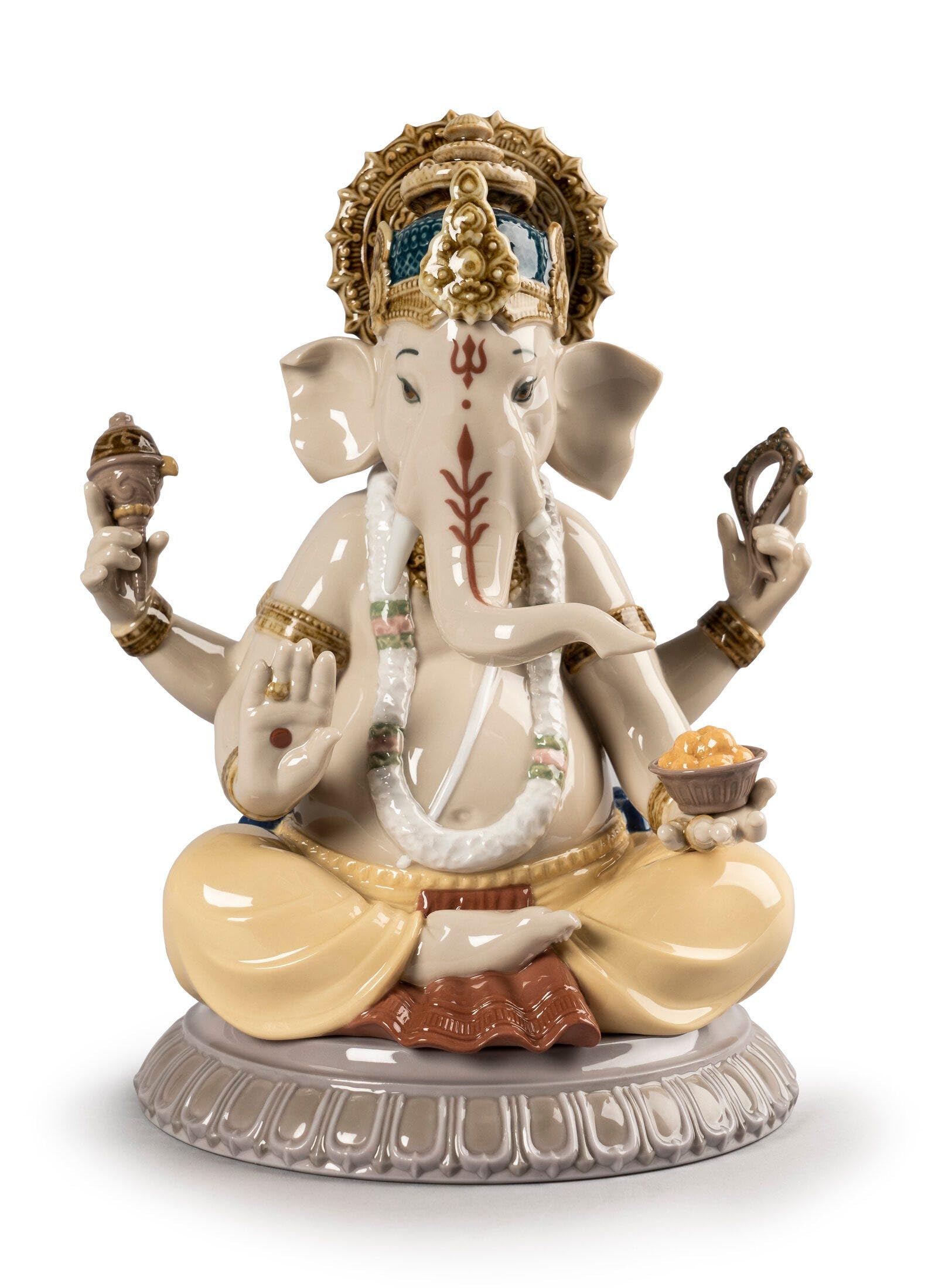 Lladró Alta Porcellana Lord Ganesha scultura divinità indiana