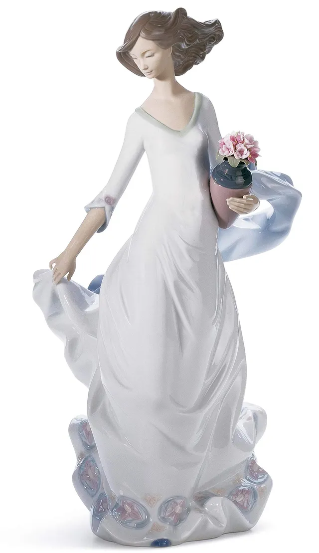 Lladró Sculture Attimi di Sogno figurina donna porcellana fatta a mano