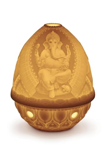 Lladró Lord Ganesha litofania porcellana luce decorativa