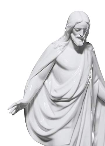 Lladró Sculture Cristo Destra figurina porcellana bianca glitter