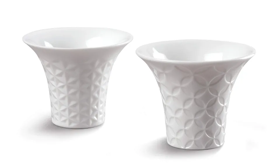 Lladró Sake Set 2 Tazze in Porcellana Artigianali Giapponesi