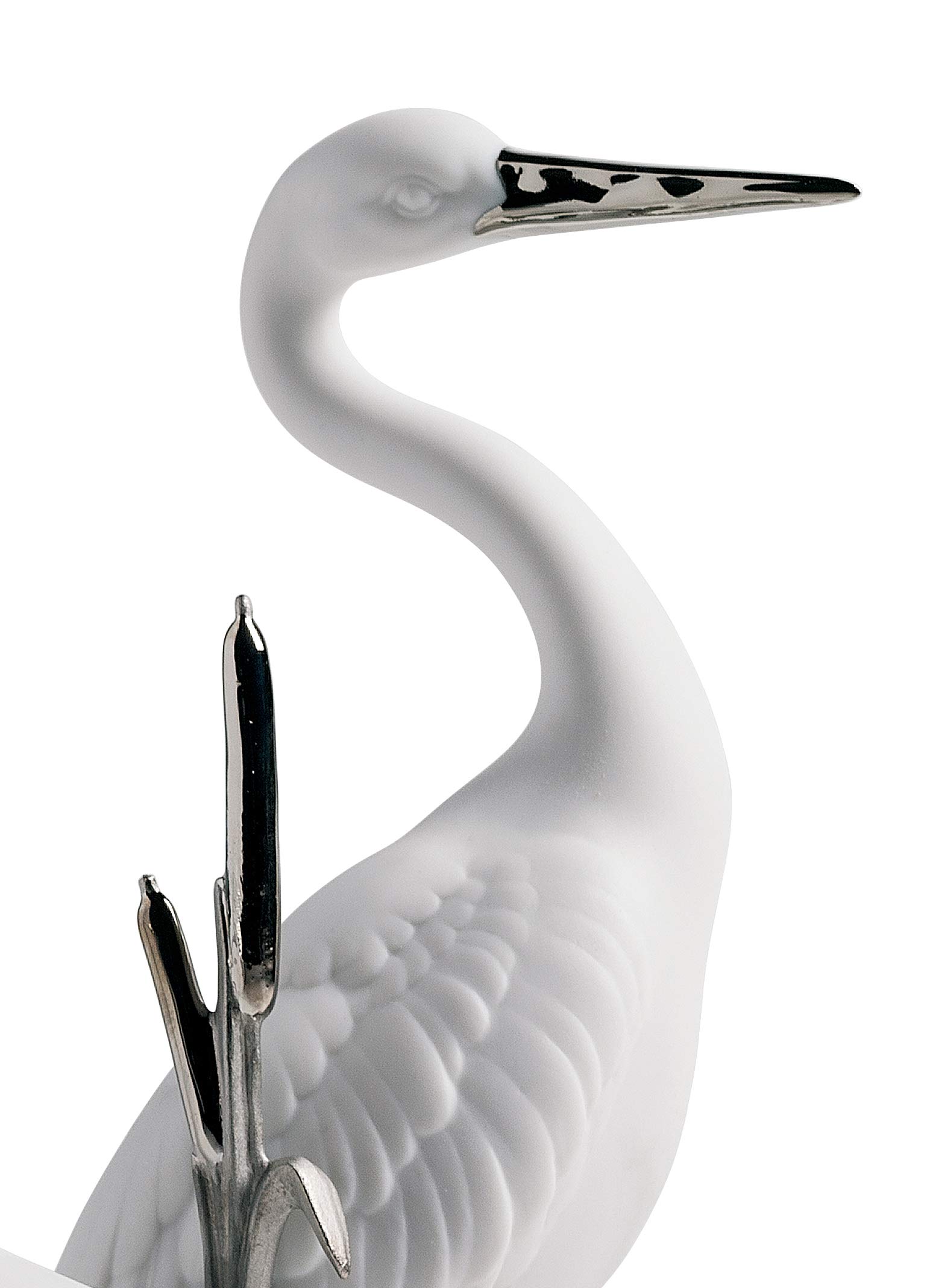 Lladró Coppia di Gru scultura porcellana lustro argento